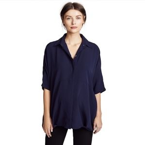 HATCH Button Down Navy Blue Shirt